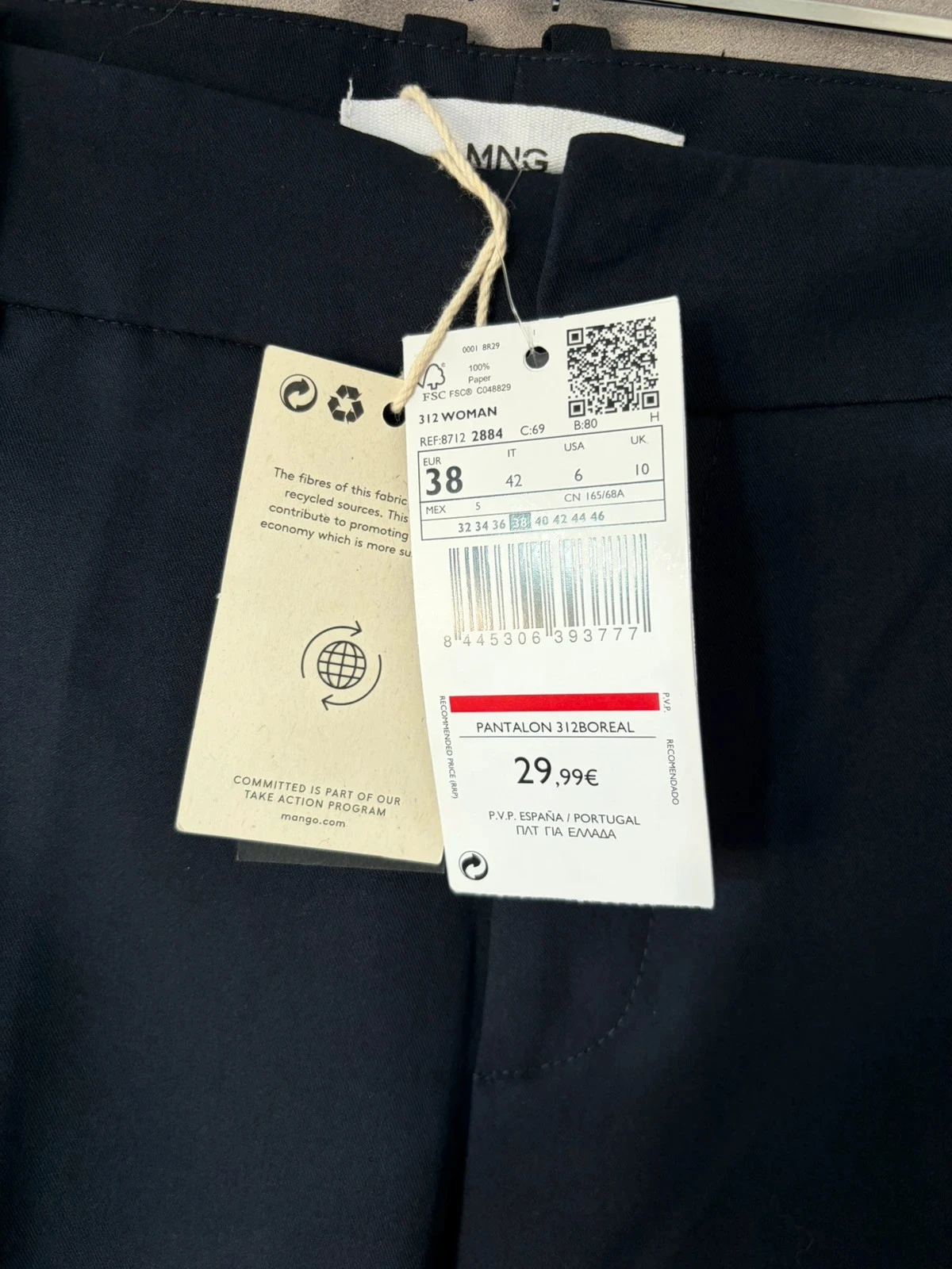Pantalón marino mango nuevo talla 38 – photo 4